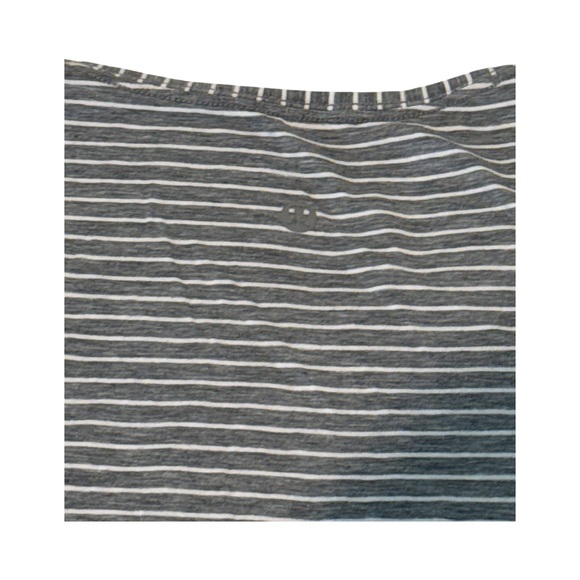 Lululemon Love Crew Short Sleeve T-Shirt Grey/White Stripe Size 4 - Picture 3 of 5